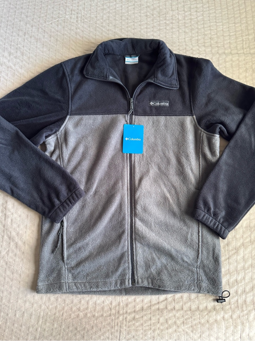 Columbia Men’s Two-Tone Gray Black Full-Zip Fleece Jacket